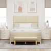 vidaXL Boxspringbett mit Matratze Creme 160 x 200 cm Stoff