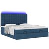 vidaXL Ottoman-Bett mit Matratzen & LEDs Blau 200x200 cm Stoff