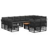 vidaXL Gartensofa-set 13 stk. Schwarz und Dunkelgrau Poly-Rattan
