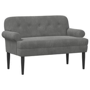 vidaXL Zweisitzer mit Knopfheftung Dunkelgrau 120 x 66 x 78 cm Samt