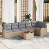 vidaXL Gartensofa-set mit Kissen 7 pcs Beige und hellgrau Poly-Rattan