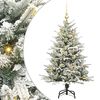 vidaXL K&uuml;nstlicher vorbeleuchteter Weihnachtsbaum mit Kugelset Gr&uuml;n