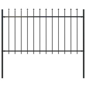 vidaXL Gartenzaun Woerden mit Speerspitze Stahl 170 x 100 cm Schwarz