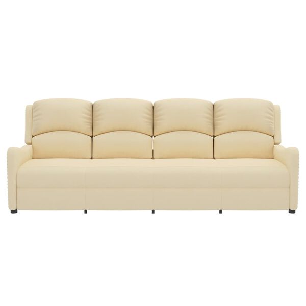 vidaXL 4-Sitzer Massagesessel Creme Stoff