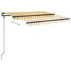 vidaXL Markise Manuell Einziehbar mit Pfosten 3,5x2,5 m Gelb & Wei&szlig;