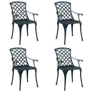 vidaXL Gartenstuhl 4 stk. Gr&uuml;n Aluminium