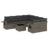 vidaXL 9-tlg. Garten-Sofagarnitur mit Kissen Grau Poly Rattan