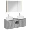 vidaXL Badezimmerschrank-Set 4 pcs Grau Sonoma Holzwerkstoff