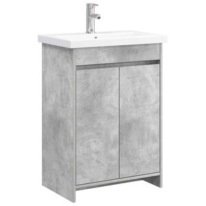 vidaXL Badezimmerm&ouml;bel-Set Betongrau 81 x 40 x 84,5 cm Holzwerkstoff
