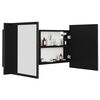 vidaXL LED-Bad-Spiegelschrank Schwarz 90x12x45 cm Acryl