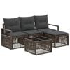 vidaXL Gartensofa-set 5 Stk. Grau Poly-Rattan