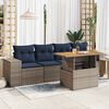 vidaXL 5-tlg. Garten-Sofagarnitur mit Kissen Grau Poly Rattan