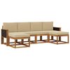 vidaXL Outdoor-Sofagarnitur mit Kissen 6 pcs Natur und Beige Polyester