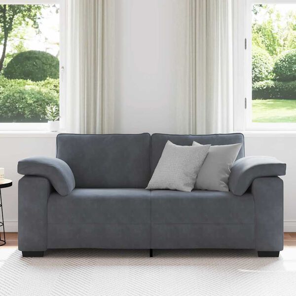 vidaXL Zweisitzer-Sofa Dunkelgrau 140 cm Samt