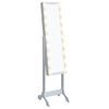 vidaXL Standspiegel mit LED Wei&szlig; 34x37x146 cm