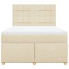 vidaXL Boxspringbett mit Matratze Creme 160x200 cm Stoff