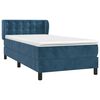 vidaXL Boxspringbett mit Matratze Dunkelblau 100x200 cm Samt