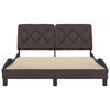 vidaXL Bettgestell ohne Matratze Dunkelbraun 140x200 cm Stoff