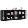 vidaXL B&uuml;cherschrank mit T&uuml;ren Schwarz 204x37x75 cm Holzwerkstoff