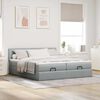 vidaXL Ottoman-Bett mit Matratzen & LEDs Hellgrau 180x200 cm Stoff