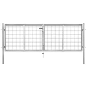 vidaXL Gartentor verzinkter Stahl 306x75 cm Silber