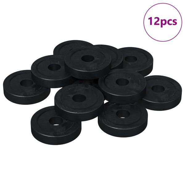 vidaXL geeignet f&uuml;r Flachscheiben 12 pcs Schwarz &empty;15 x 3 mm