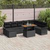 vidaXL Garten-Sofa-Set mit Speicher 9 pcs Schwarz Poly Rattan