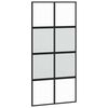 vidaXL Schiebet&uuml;r Schwarz 102,5x205 cm Hartglas und Aluminium