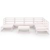 vidaXL 8-tlg. Garten-Lounge-Set Wei&szlig; Kiefer Massivholz