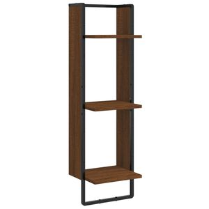 vidaXL Wandregal 3 F&auml;cher Braun Eichen-Optik 30x25x100cm Holzwerkstoff