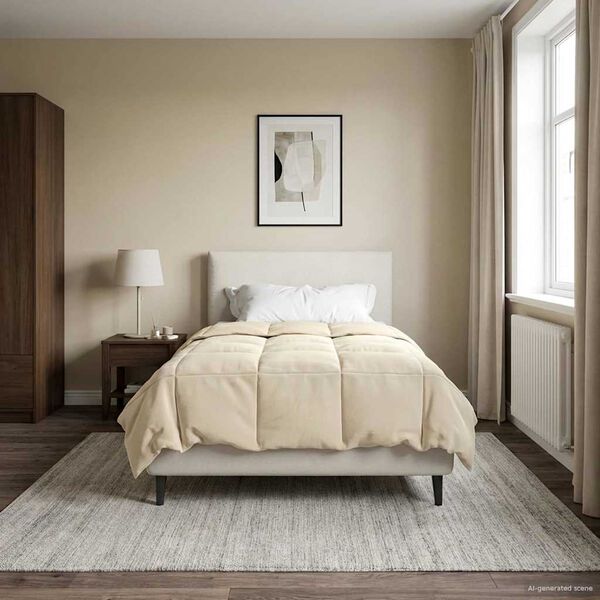 vidaXL Ganzjahresbettdecke Gepolstert Creme 135 x 200 cm Mikrofaser