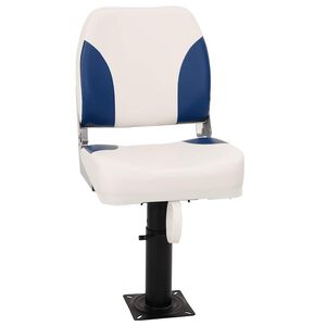 vidaXL Klappbarer Bootssitz 1 Set Blau und Wei&szlig; 41x36x48 cm