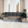 vidaXL Gartensofa-set mit Kissen mit Speicher Grau Poly-Rattan