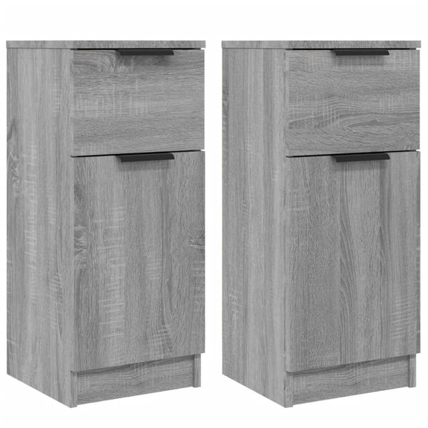 vidaXL Sideboards 2 Stk. Grau Sonoma 30x30x70 cm Holzwerkstoff