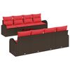 vidaXL Sofa Set 9 pcs Braun und Rot Polyester