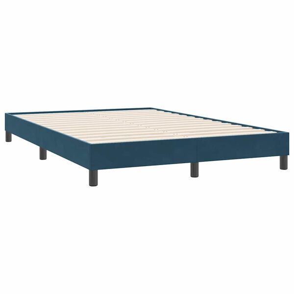 vidaXL Boxspringbett ohne Matratze Dunkelblau 140x220 cm Samt