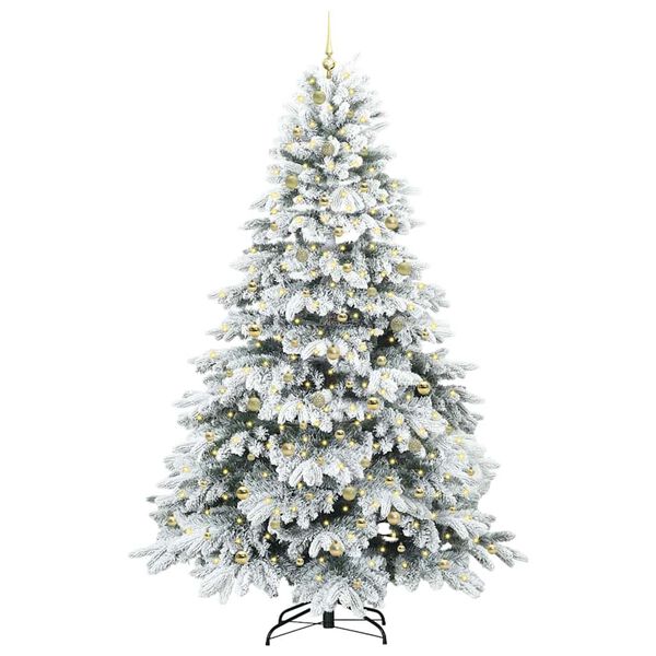 vidaXL Künstlicher Weihnachtsbaum mit 300 LEDs Grün 240 cm PE und PVC