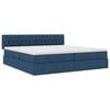 vidaXL Bett mit Stauraum und LED mit Matratze Blau 200 x 200 cm Stoff