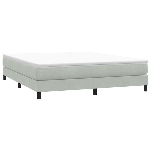 vidaXL Boxspringbett ohne Matratze Hellgrau 180x220 cm Samt