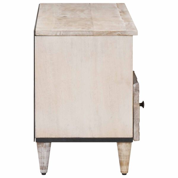 vidaXL TV-Schr&auml;nk mit Regal Wei&szlig; 100 x 33,5 x 46 cm Massivholz Mango