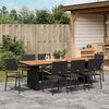 vidaXL Garten Essgruppe 9 pcs Schwarz Poly-Rattan