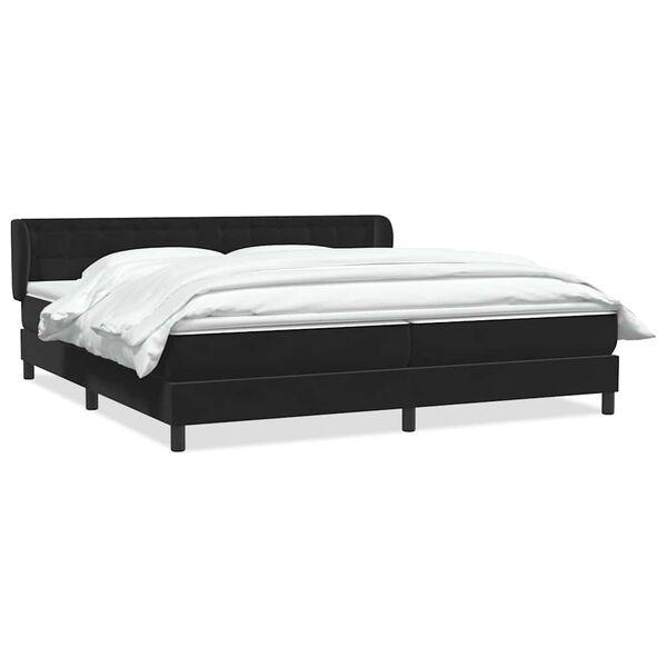 vidaXL Boxspringbett mit Matratzen Schwarz 180x210 cm Samt