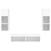 vidaXL 6-tlg. Wohnwand mit LED-Beleuchtung Wei&szlig; Holzwerkstoff