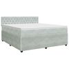 vidaXL Boxspringbett mit Matratze Hellgrau 160 x 200 cm Samt
