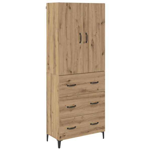 vidaXL Highboard Artisan-Eiche 69,5 x 34 x 180 cm Holzwerkstoff