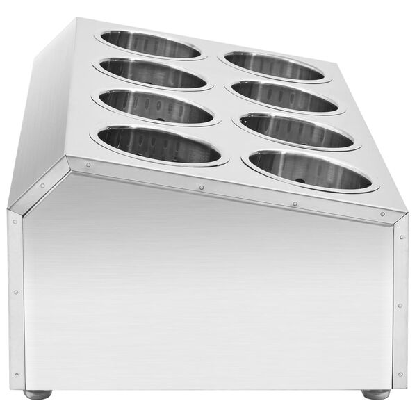 vidaXL Besteckbeh&auml;lter 8 F&auml;cher Rechteckig Edelstahl