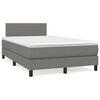 vidaXL Boxspringbett mit Matratze & LED Dunkelgrau 120x190 cm Stoff
