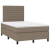 vidaXL Boxspringbett mit Matratze & LED Taupe 120x190 cm Stoff
