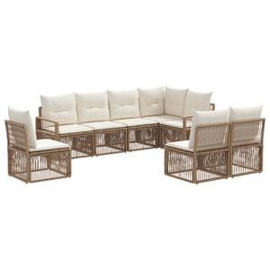 vidaXL Gartensofa-set 8 pcs Beige Poly-Rattan