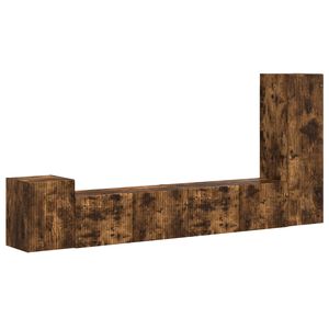 vidaXL TV-Schrankset 3 pcs Ger&auml;ucherte Eiche Holzwerkstoff